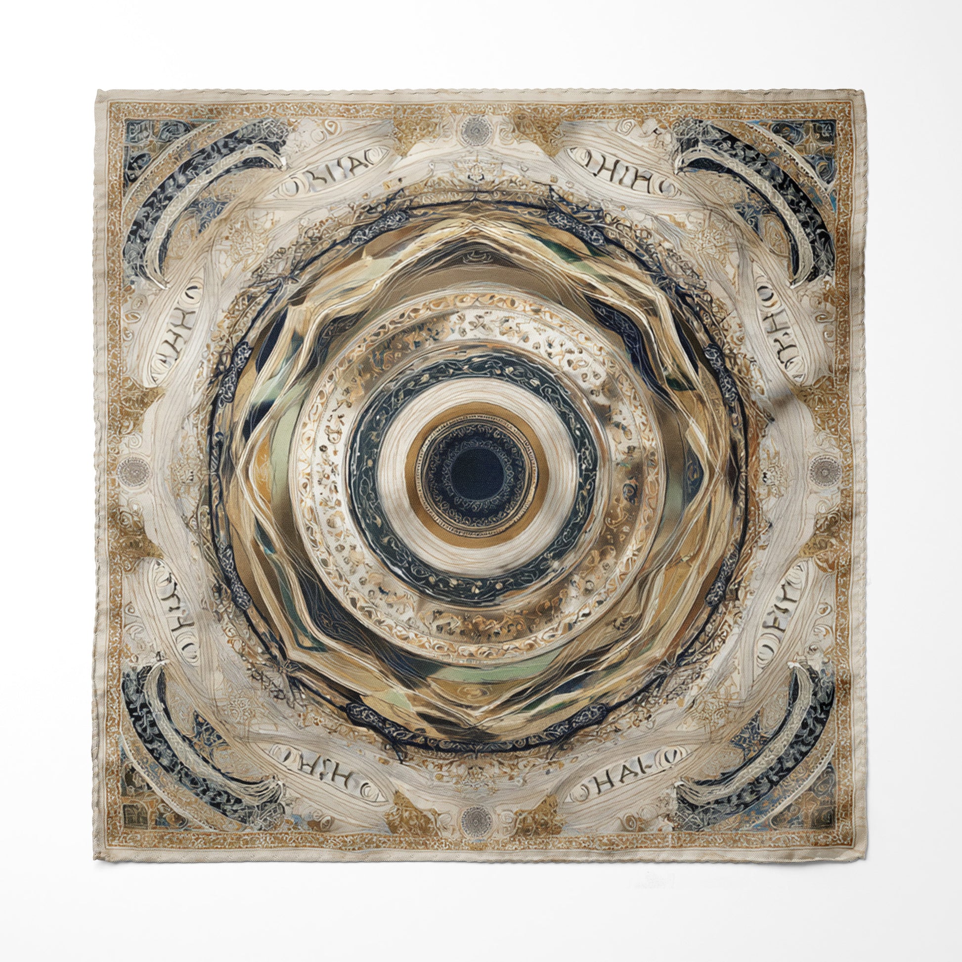 Genuine Silk Marble Eclipse Cosmic Pocket Square