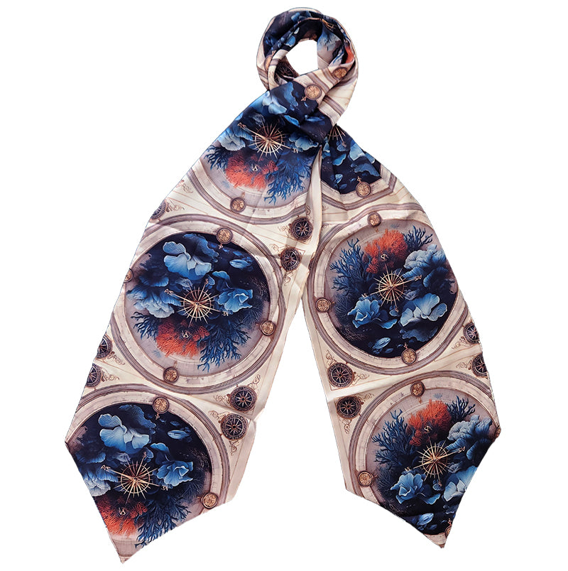 Genuine Silk Midnight Nautical Heritage Ascot Cravat