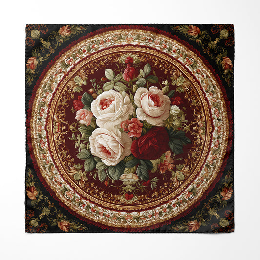 Genuine Silk Regal Crimson Rose Pocket Square