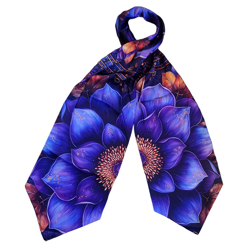 Genuine Silk Royal Violet Bloom Ascot Cravat