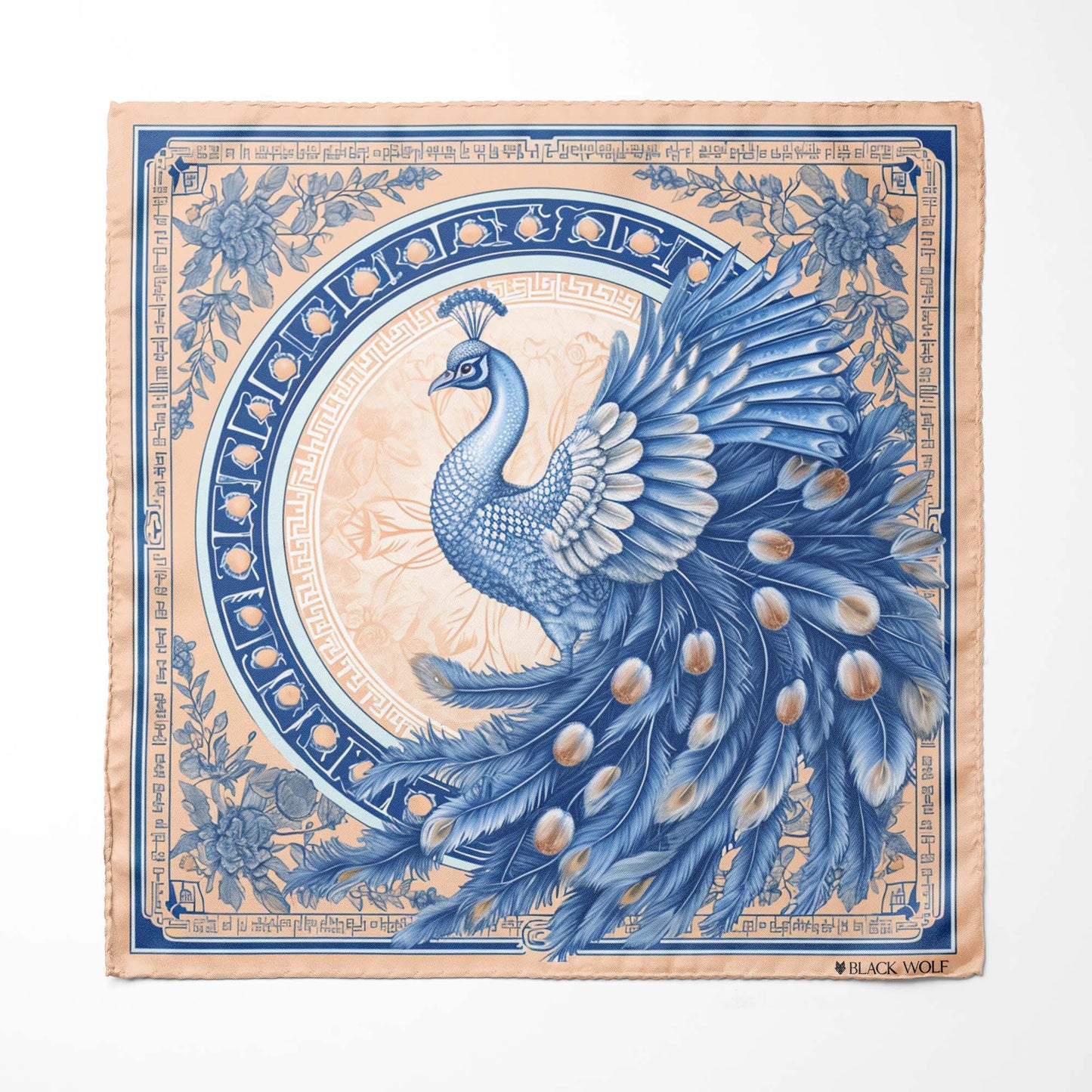 Genuine Silk Sapphire Imperial Peacock Pocket Square