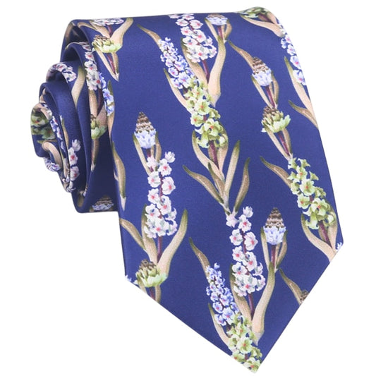 Indigo with Hyacinths Floral Tie