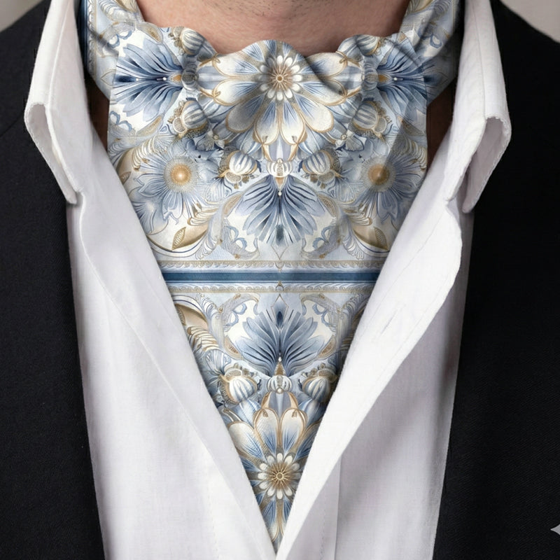 Genuine Silk Luxury Arabic Mandala Ascot Cravat