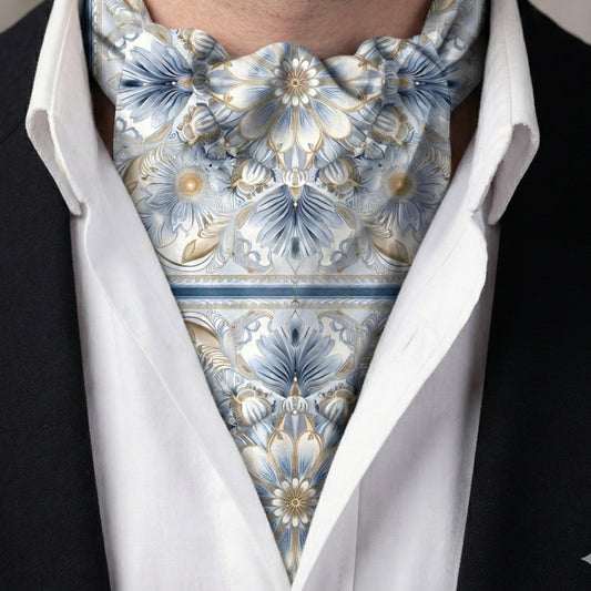 Genuine Silk Luxury Arabic Mandala Ascot Cravat
