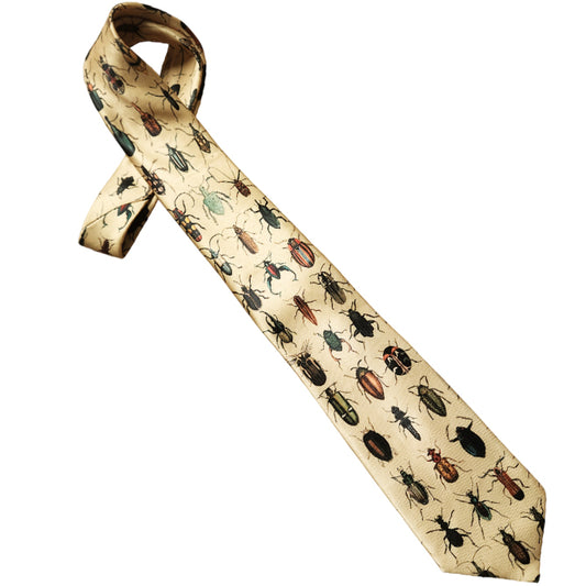 Light Gold with Insects Tie