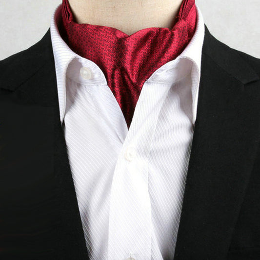 Men's Red Zig Zag Design Ascot Cravat