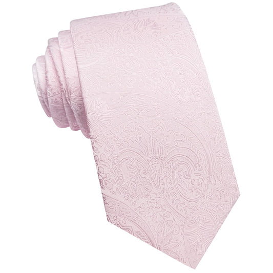 Mens Baby Pink Paisley Tie