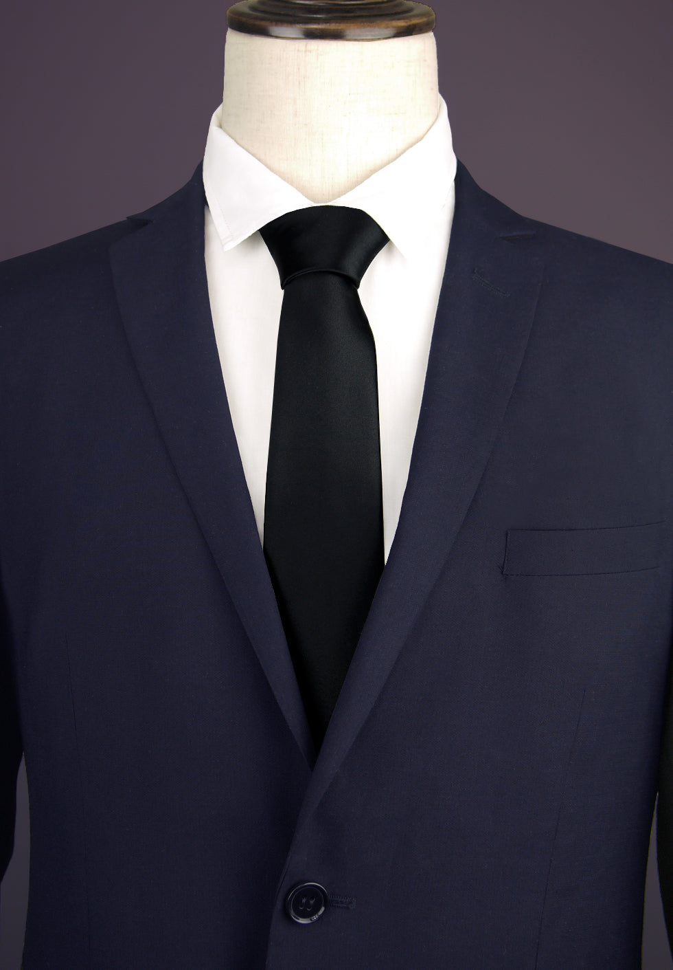 Schwarze extralange Herrenkrawatte