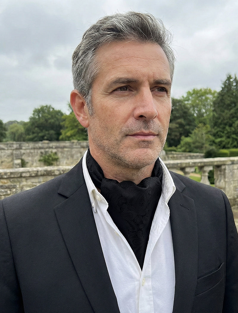 Black Paisley Ascot Cravat