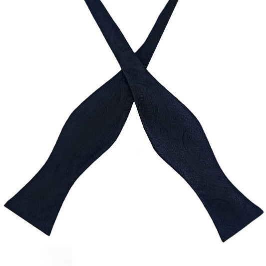 black paisley self-tie bow tie