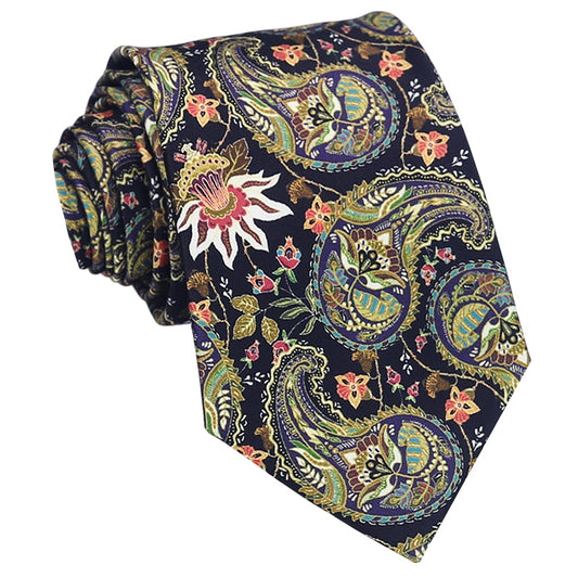 Colourful Ornate Paisley & Floral Design Tie