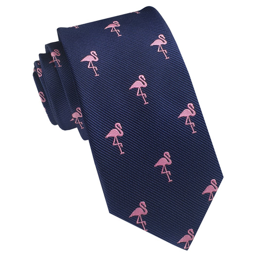 Blue with Flamingos Skinny Tie