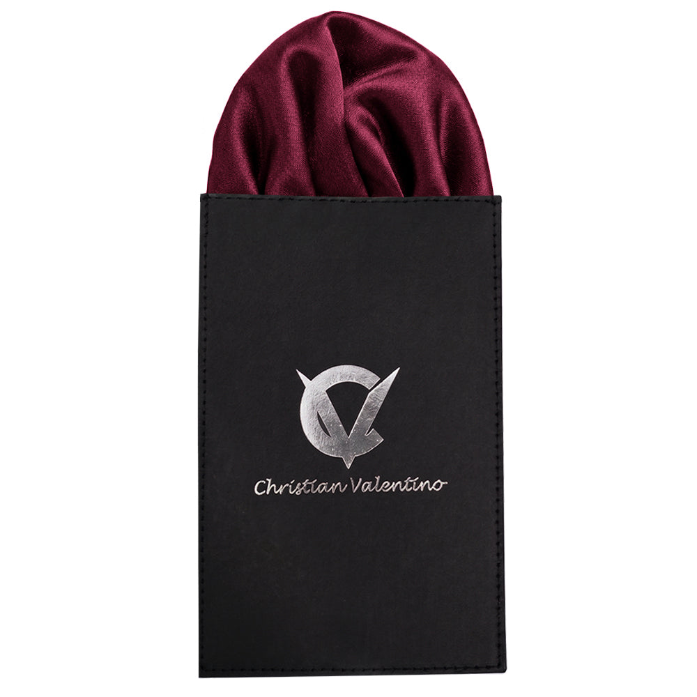 Burgundy Red Pre-Gathered Pocket Square