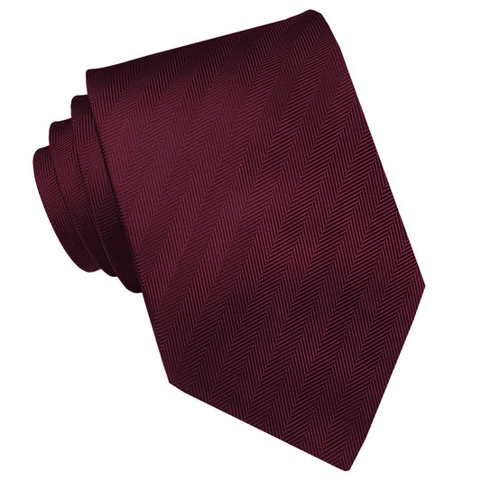 Burgundy Red Herringbone Tie