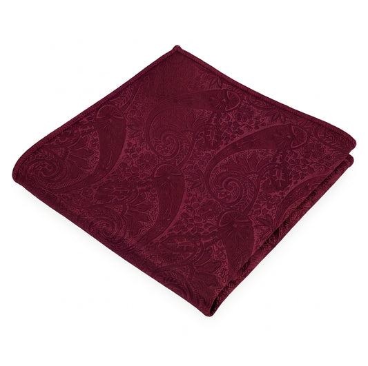 Burgundy Red Paisley Pocket Square
