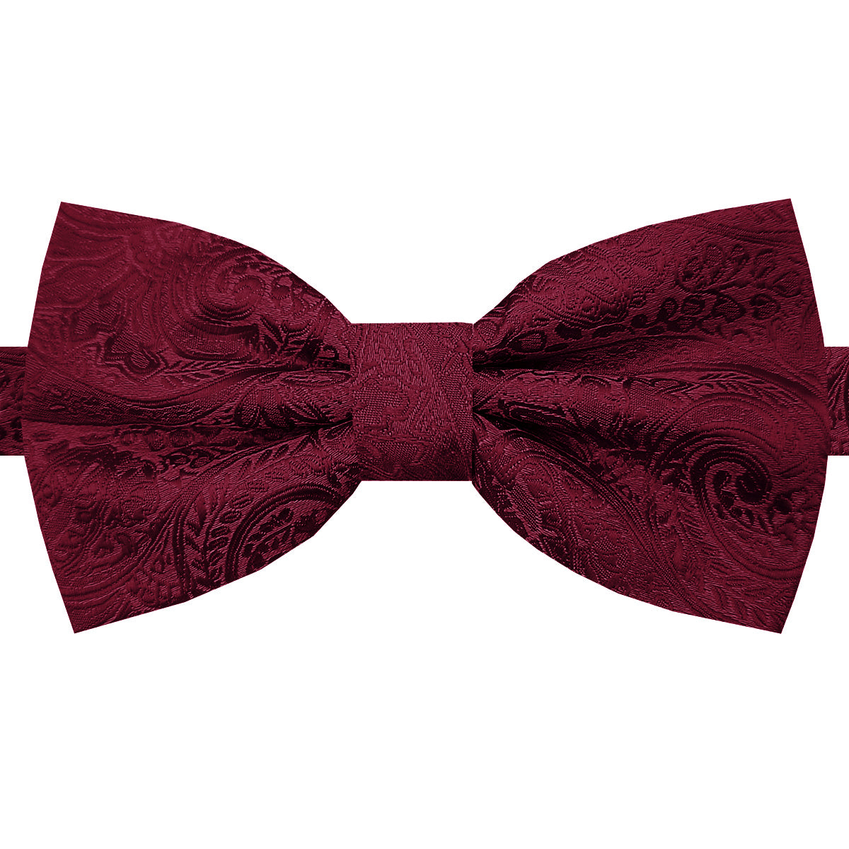 Burgundy Red Paisley Bow Tie