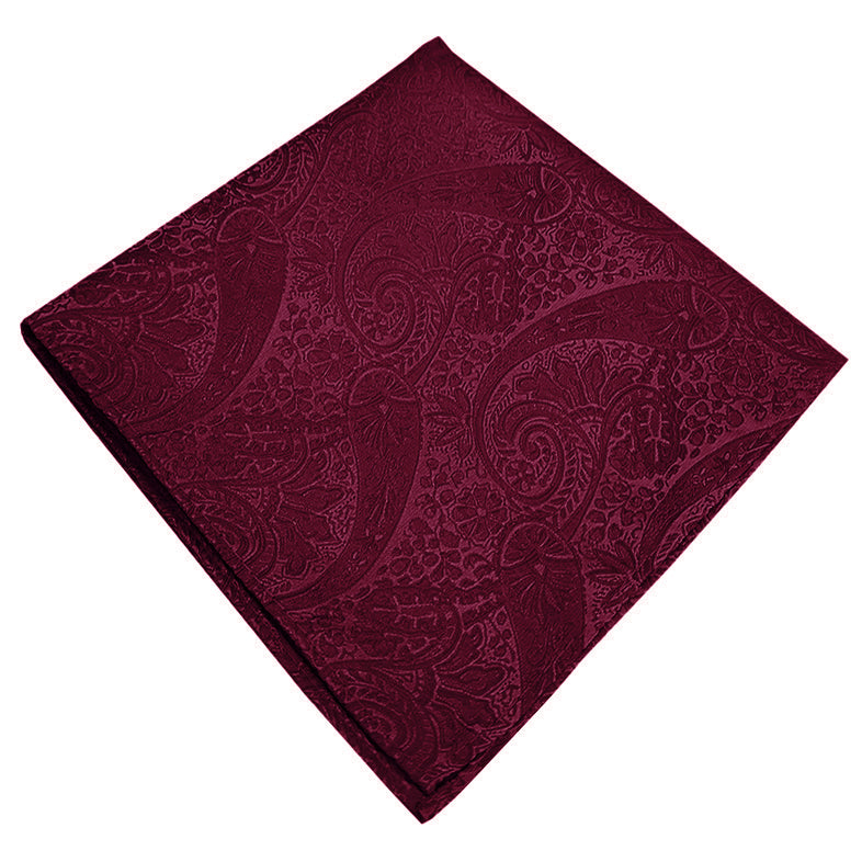 Burgundy Red Paisley Pocket Square