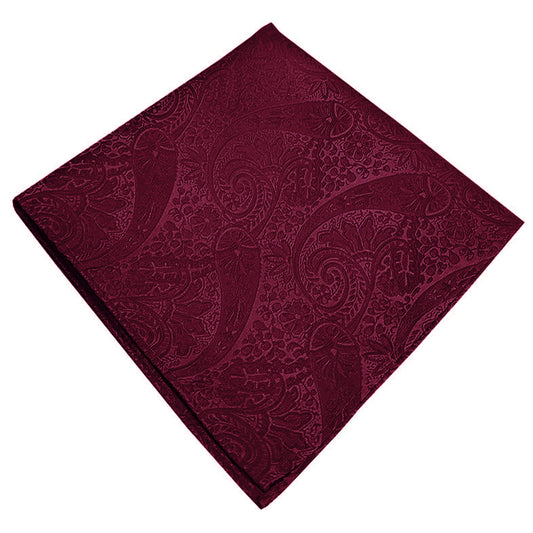 Burgundy Red Paisley Pocket Square
