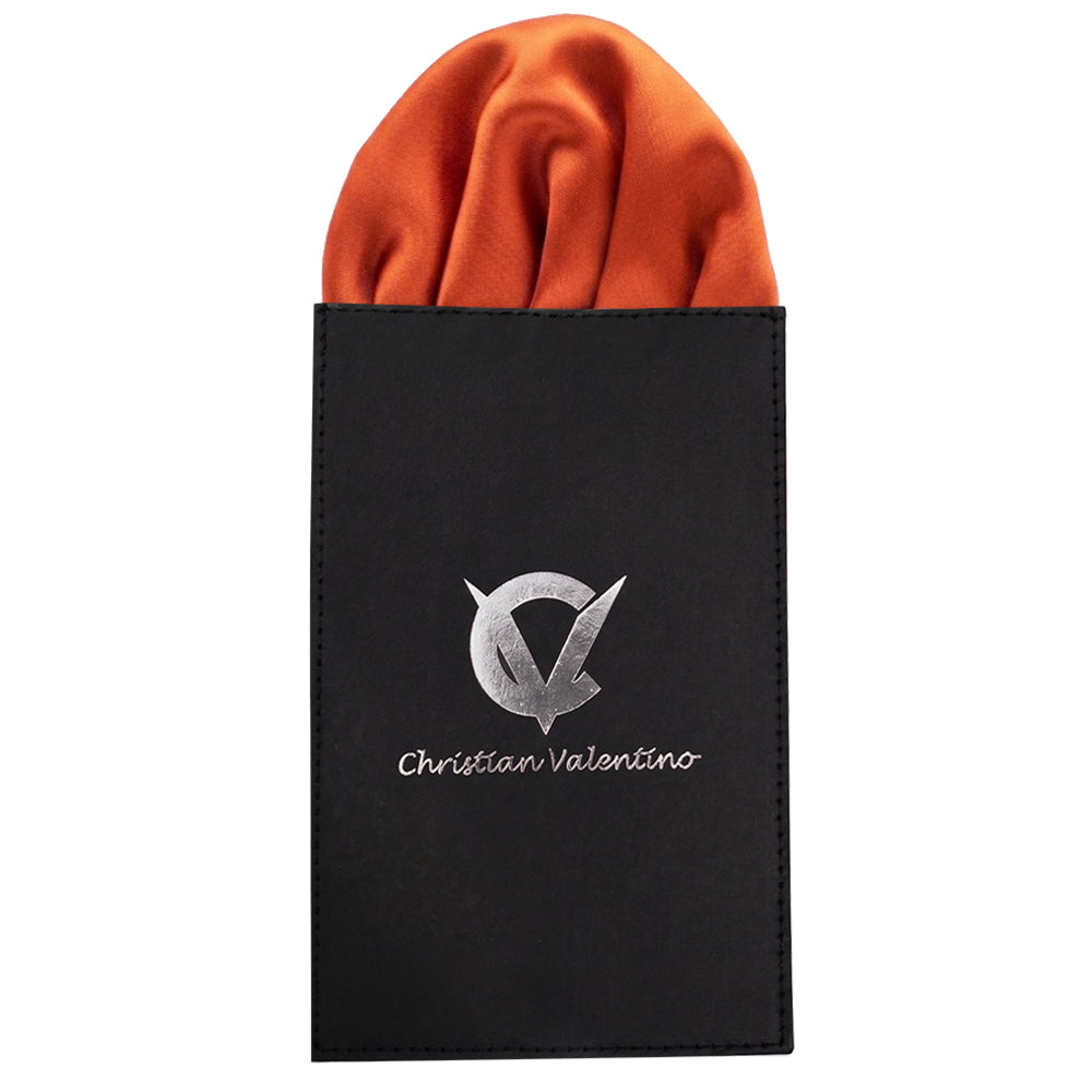 Burnt Orange Pre-Gathered Pocket Square