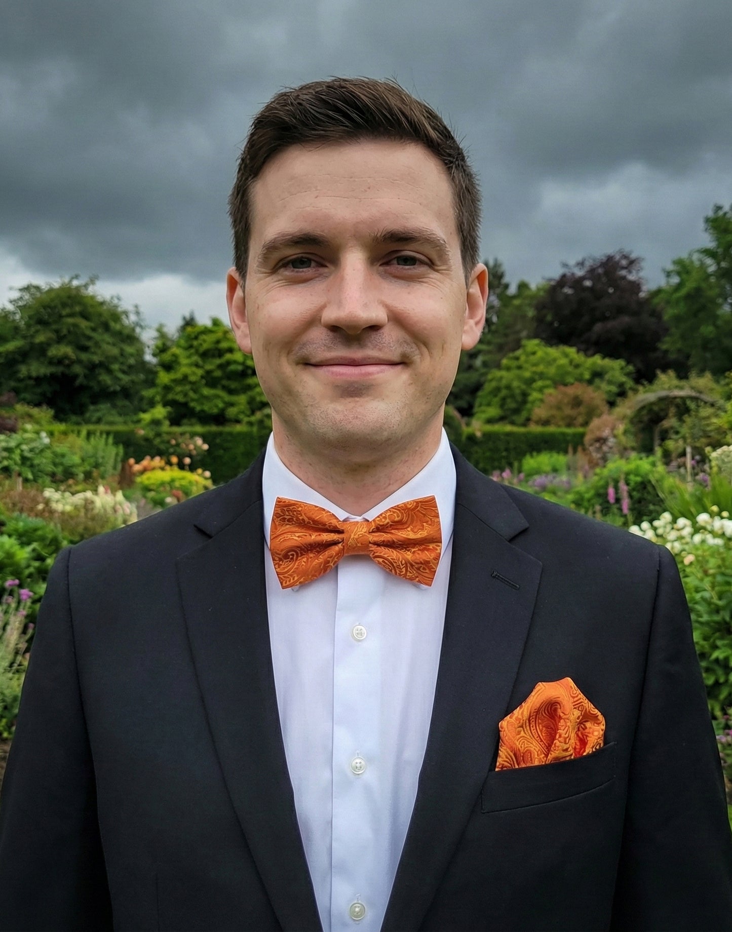 Burnt Orange Paisley Bow Tie