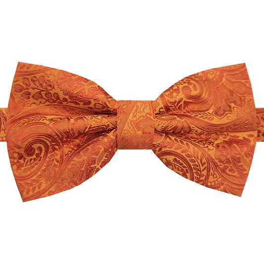 Burnt Orange Paisley Bow Tie