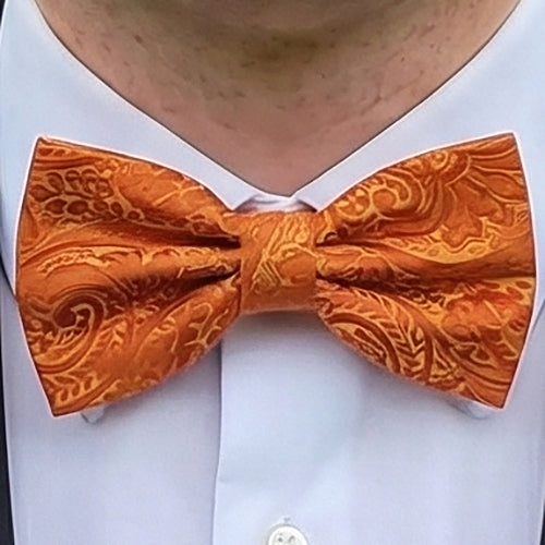 Burnt Orange Paisley Bow Tie
