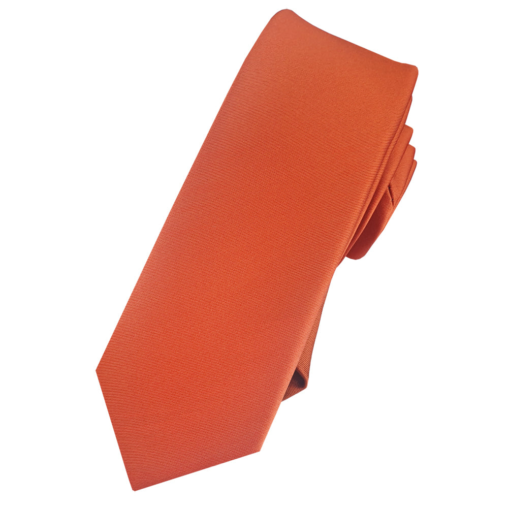 Mens Burnt Orange Skinny Tie
