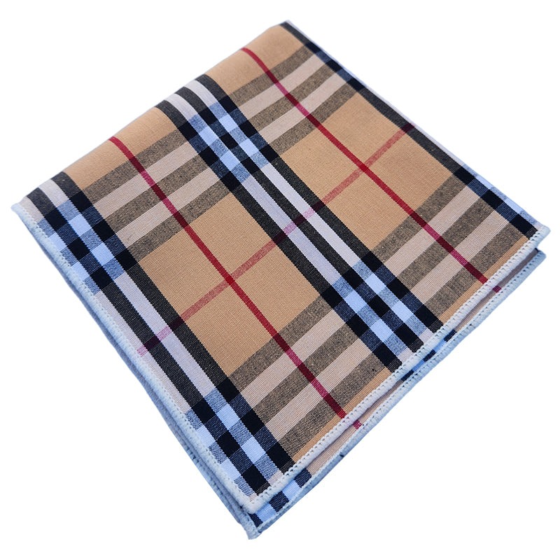 Camel Thompson Tartan Pocket Square