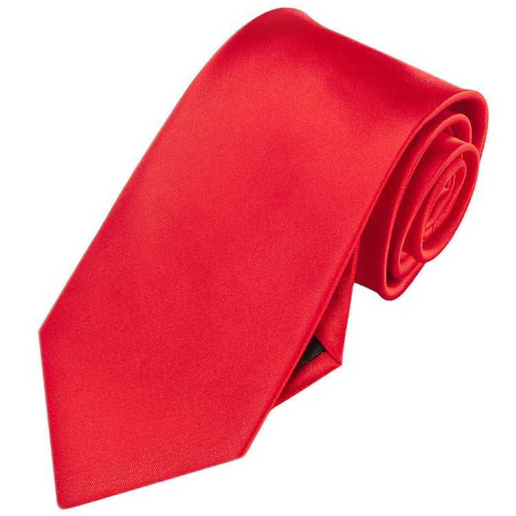 Bright Red Tie and Pocket Square Set