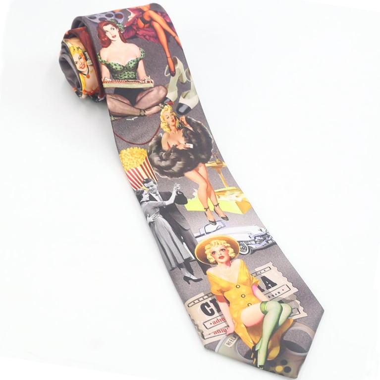 Classic Movie Symbols Tie Old Hollywood