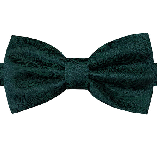 Dark Green Paisley Bow Tie