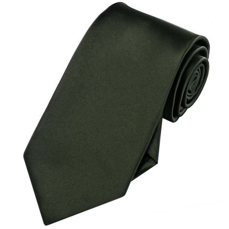 Dark Olive Tie and Pocket Square Set