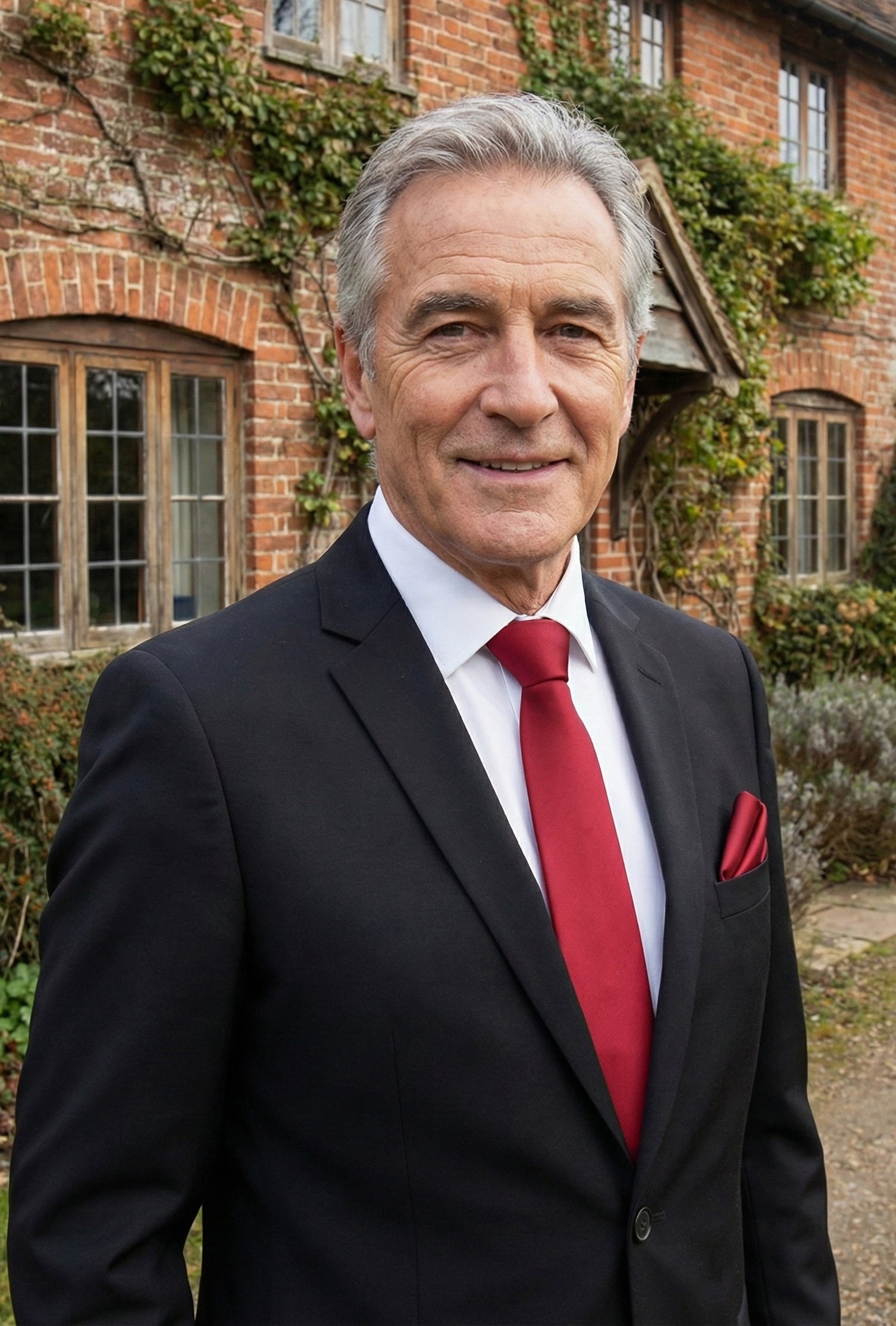 Dark Red Tie and Pocket Square Set