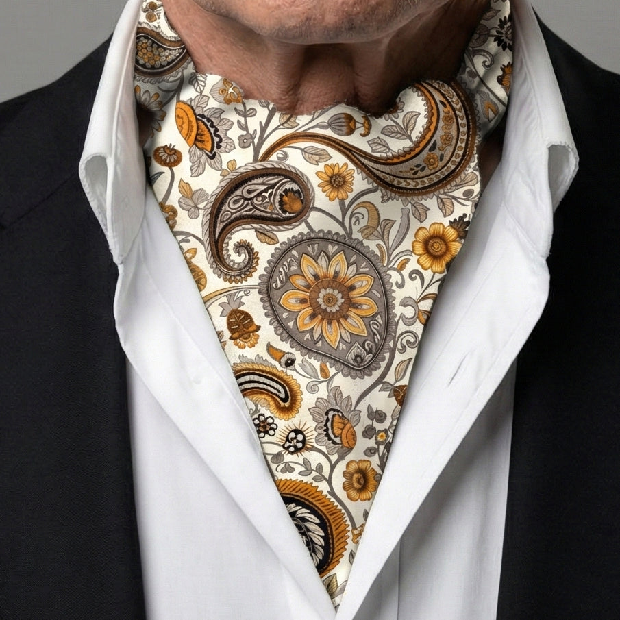 Genuine Silk A Ditsy Paisley Ascot Cravat
