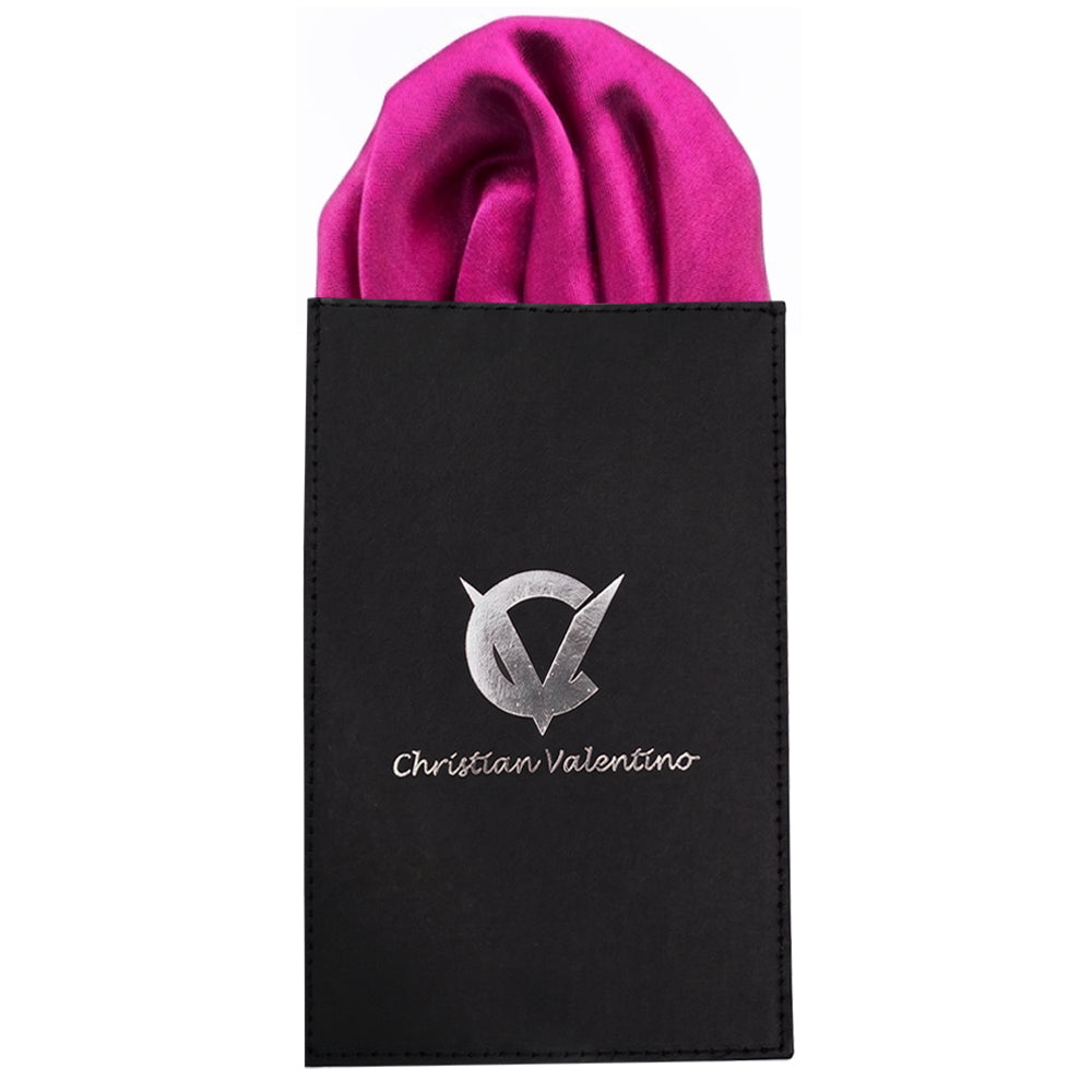 Fuschia Magenta Pink Pre-Gathered Pocket Square