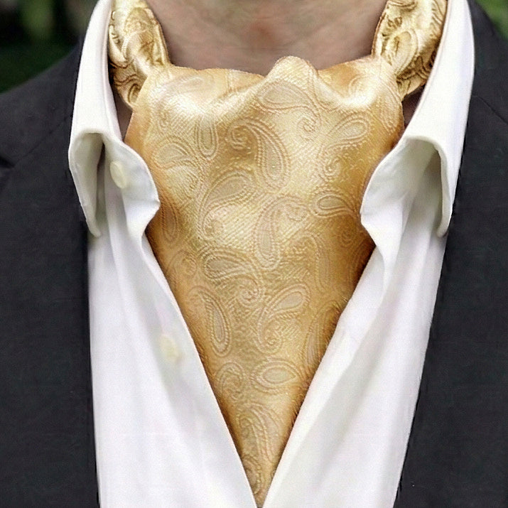 Light Gold with Paisley Teardrop Ascot Cravat