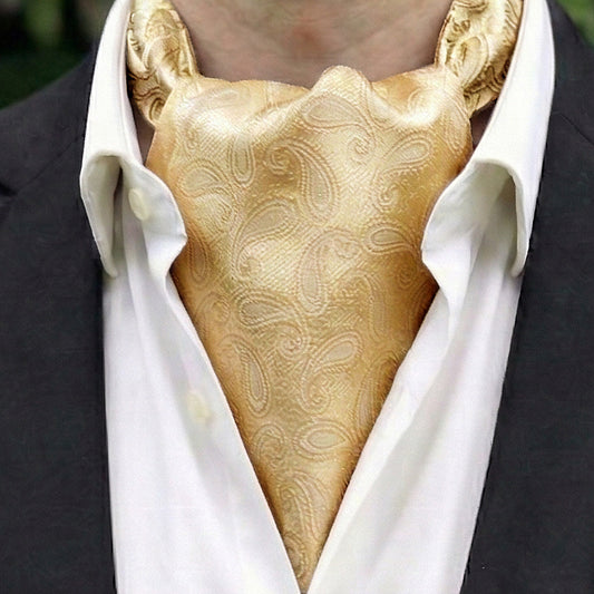 Light Gold with Paisley Teardrop Ascot Cravat