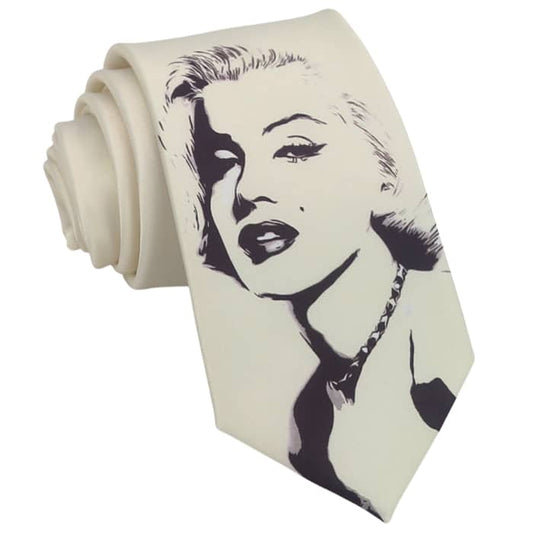 Ivory with Marilyn Monroe Portrait Tie