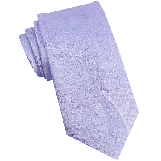 Mens Lavender Purple Paisley Slim Tie