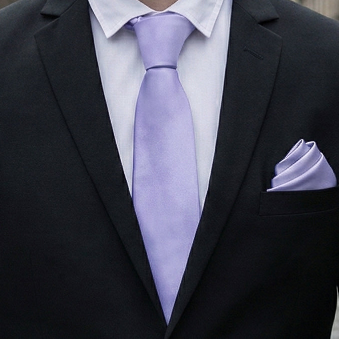 Lavender Tie and Pocket Square Set