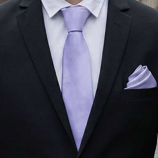 Lavender Tie and Pocket Square Set