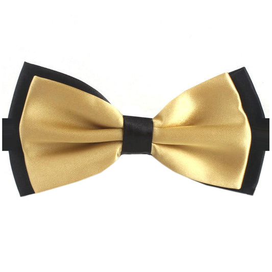 Light Gold with Black Back Bow Tie