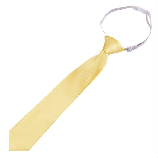 Boys Light Gold Pre-Tied Elastic Tie