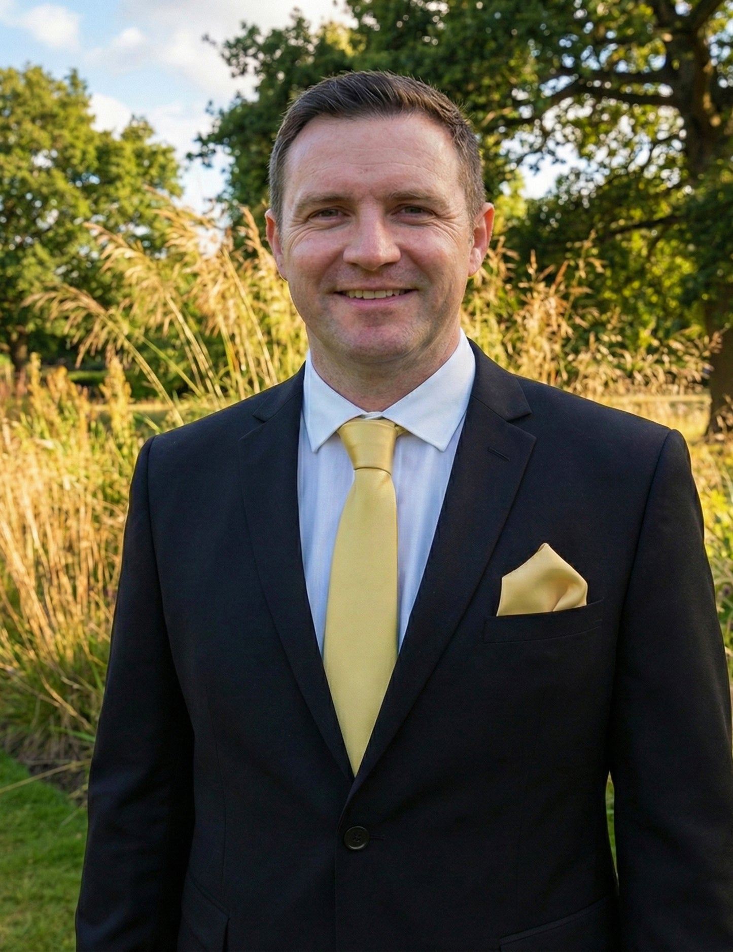 Hellgoldgelbe Krawatte für Herren