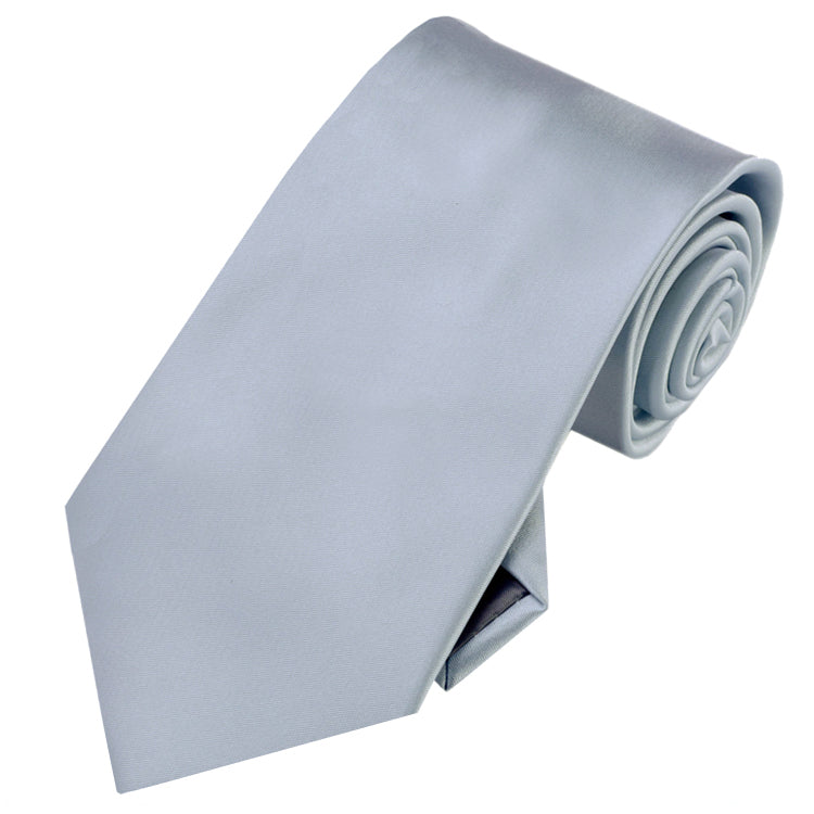 Mid Silver Tie and Pocket Square Set