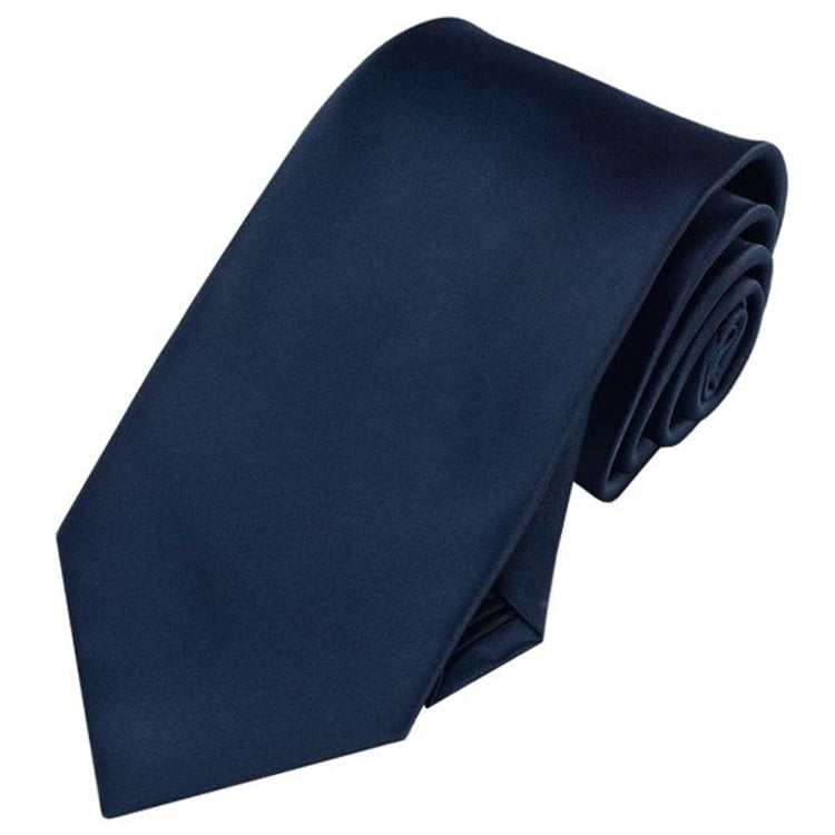 Dark Navy Midnight Blue Tie and Pocket Square Set