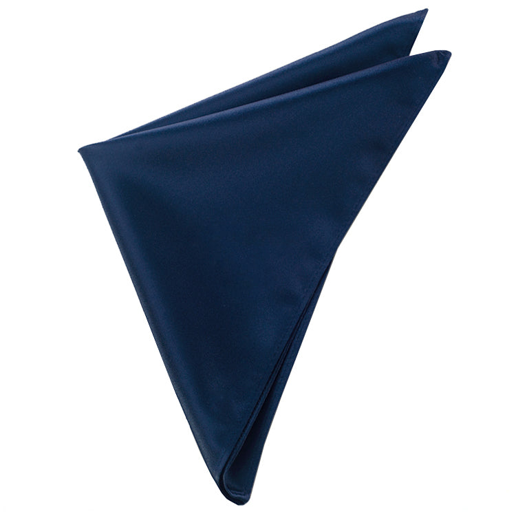 Dark Navy Midnight Blue Tie and Pocket Square Set