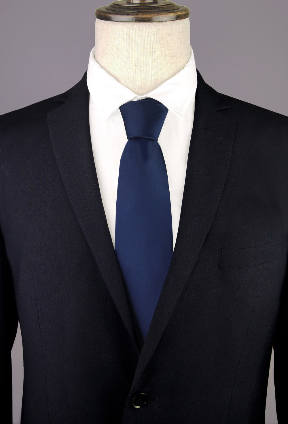 Extra lange Krawatte für Herren in Mitternachtsblau