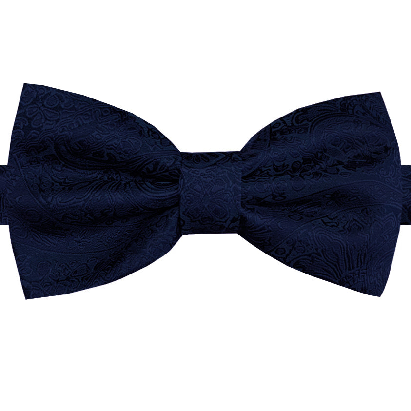 Dark Blue Paisley Bow Tie