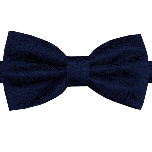 Dark Blue Paisley Bow Tie